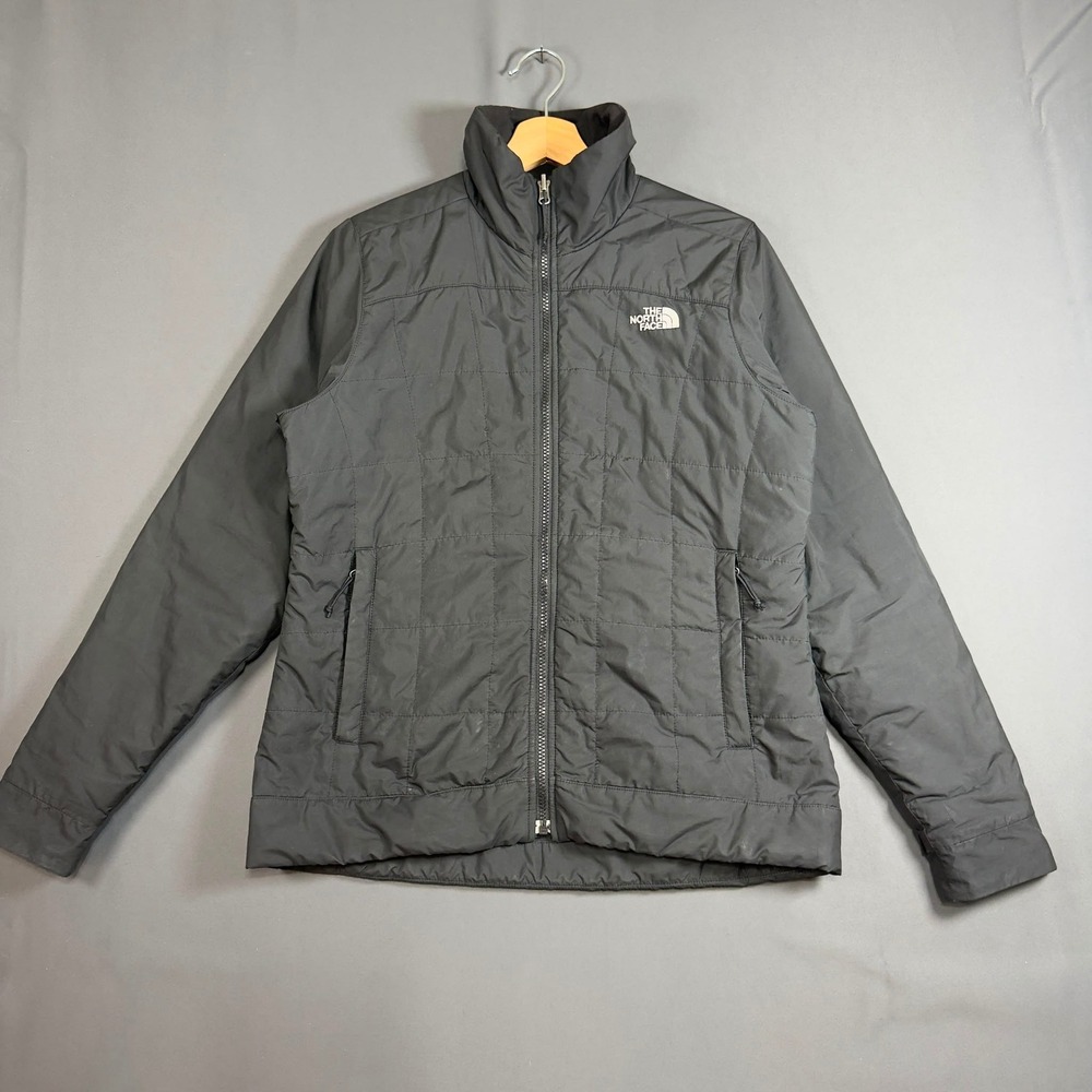 The North Face Womens Medium Black Puffer Jacket Quilted Full Zip Insulated Coat